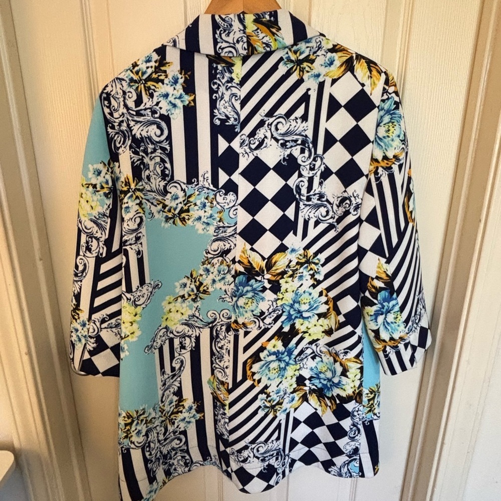 Alberto Makali blazer Baroque Floral Geometric Blazer USA  work essentials - Picture 5 of 7
